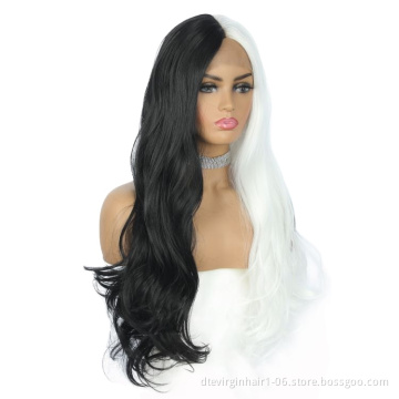 wholesale ladies hair braided crochet Heat Resistant Futura premium wavy high quality blace women lace front synthetic wig